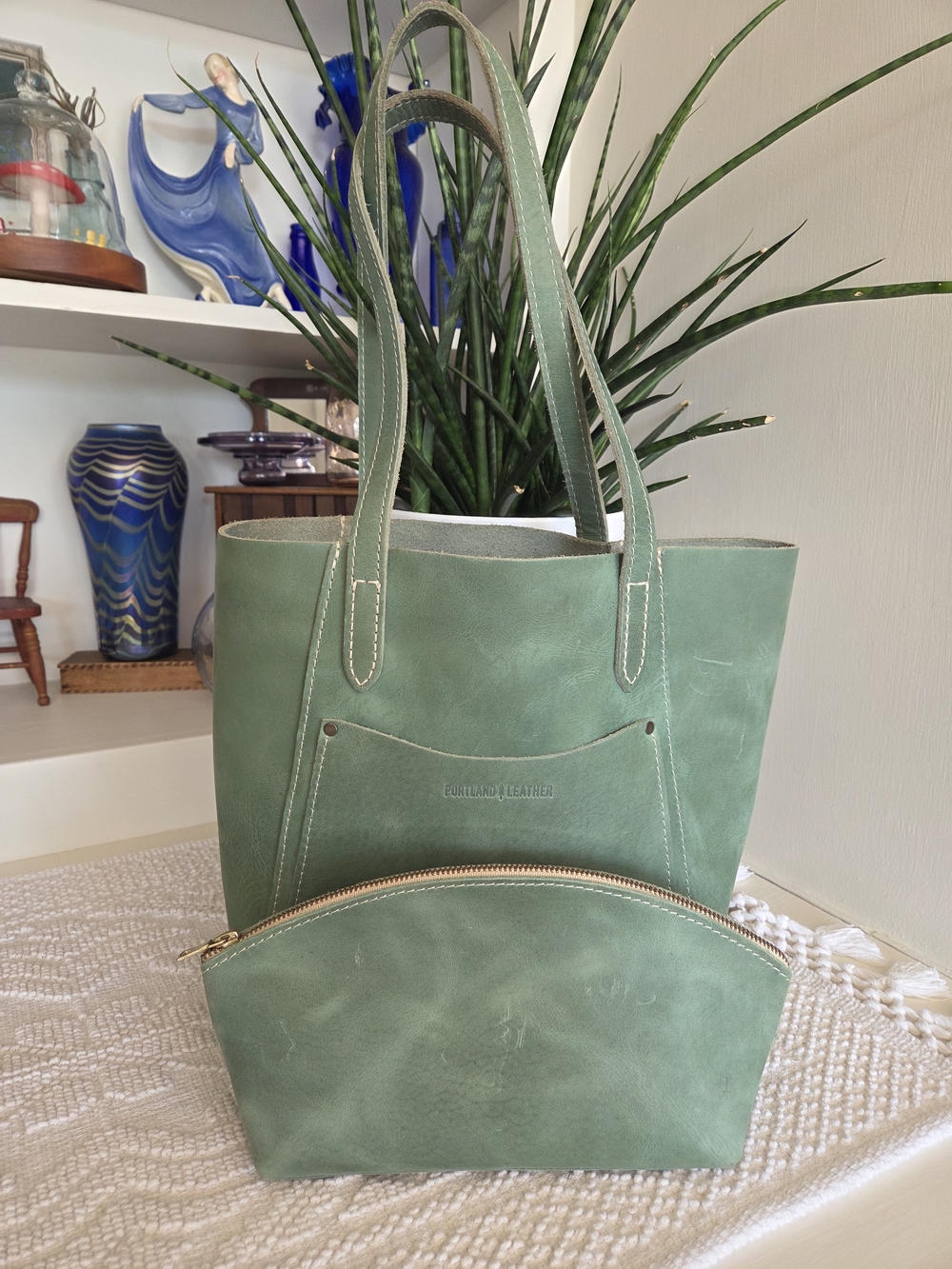 🦄 Portland Leather Cucumber Juliet Leather Tote and Total Eclipse Bundle 🦄